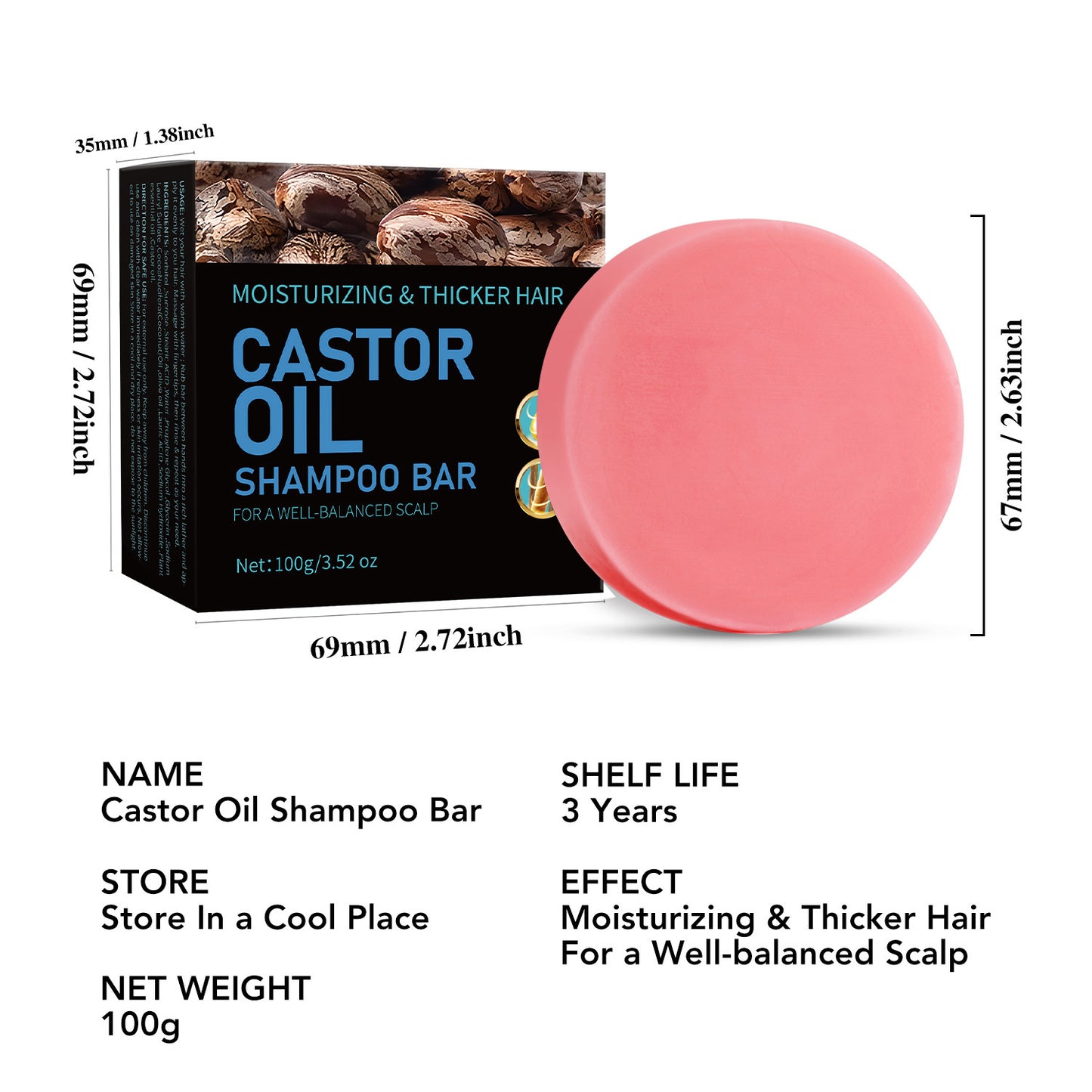 Castor Oil Foaming Shampoo bar